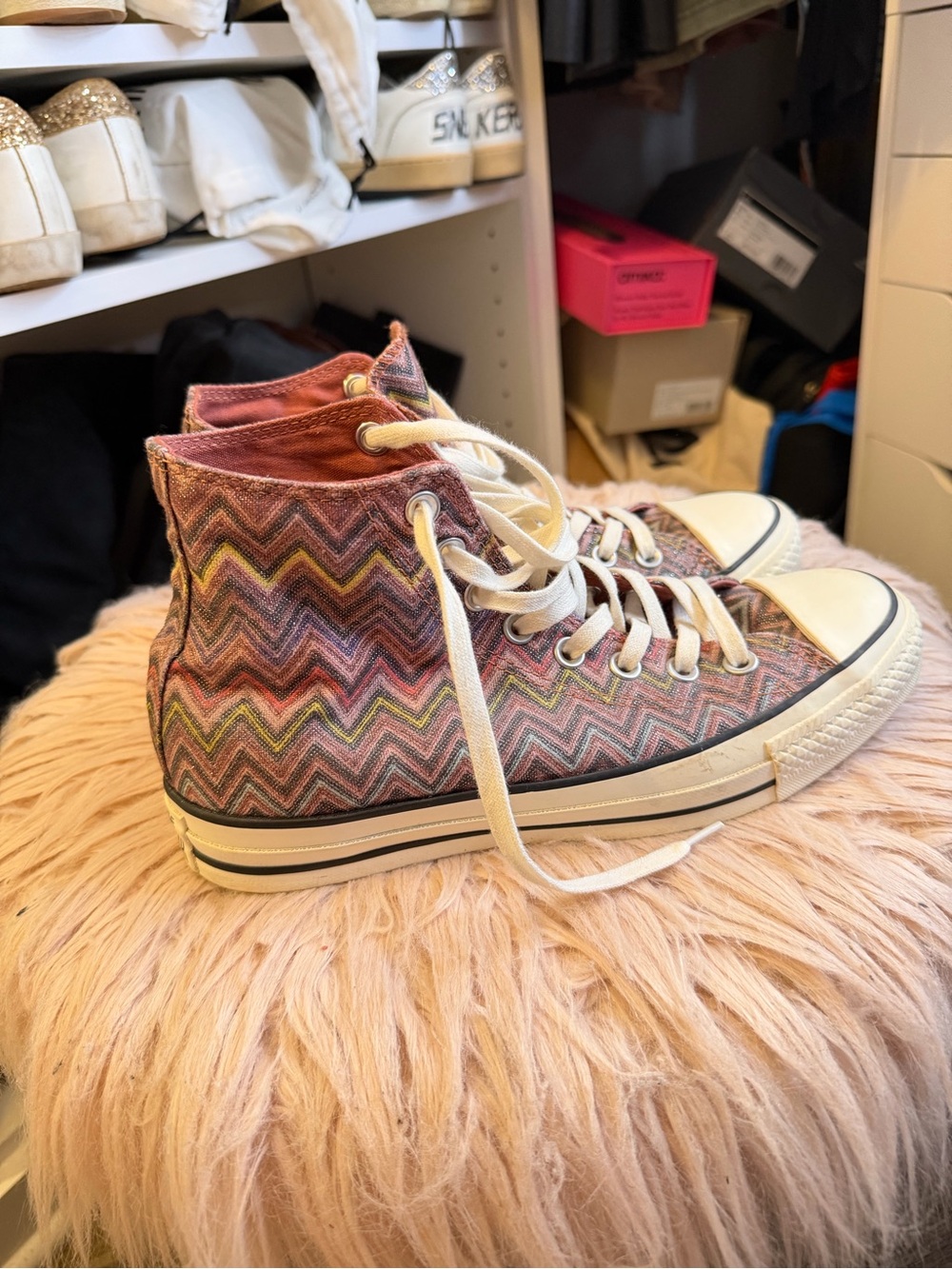 Missoni converse 8.5- Pink Multi sparkle